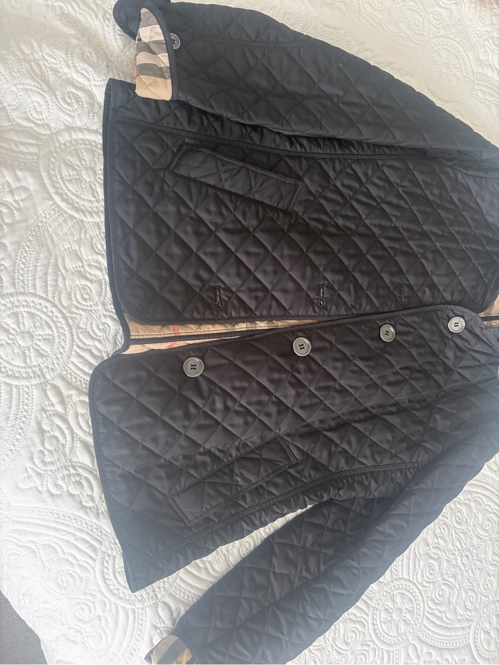 Burberry Black Quilted Button-Front Women's Jacket